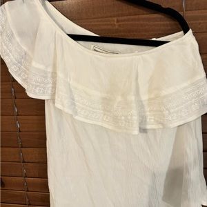 Abercrombie & Fitch Embroidered One Shouldered Summer Top- size xs